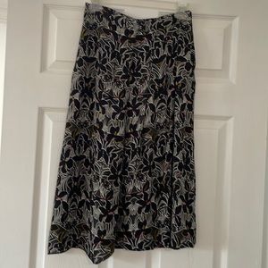 Midi length silk skirt